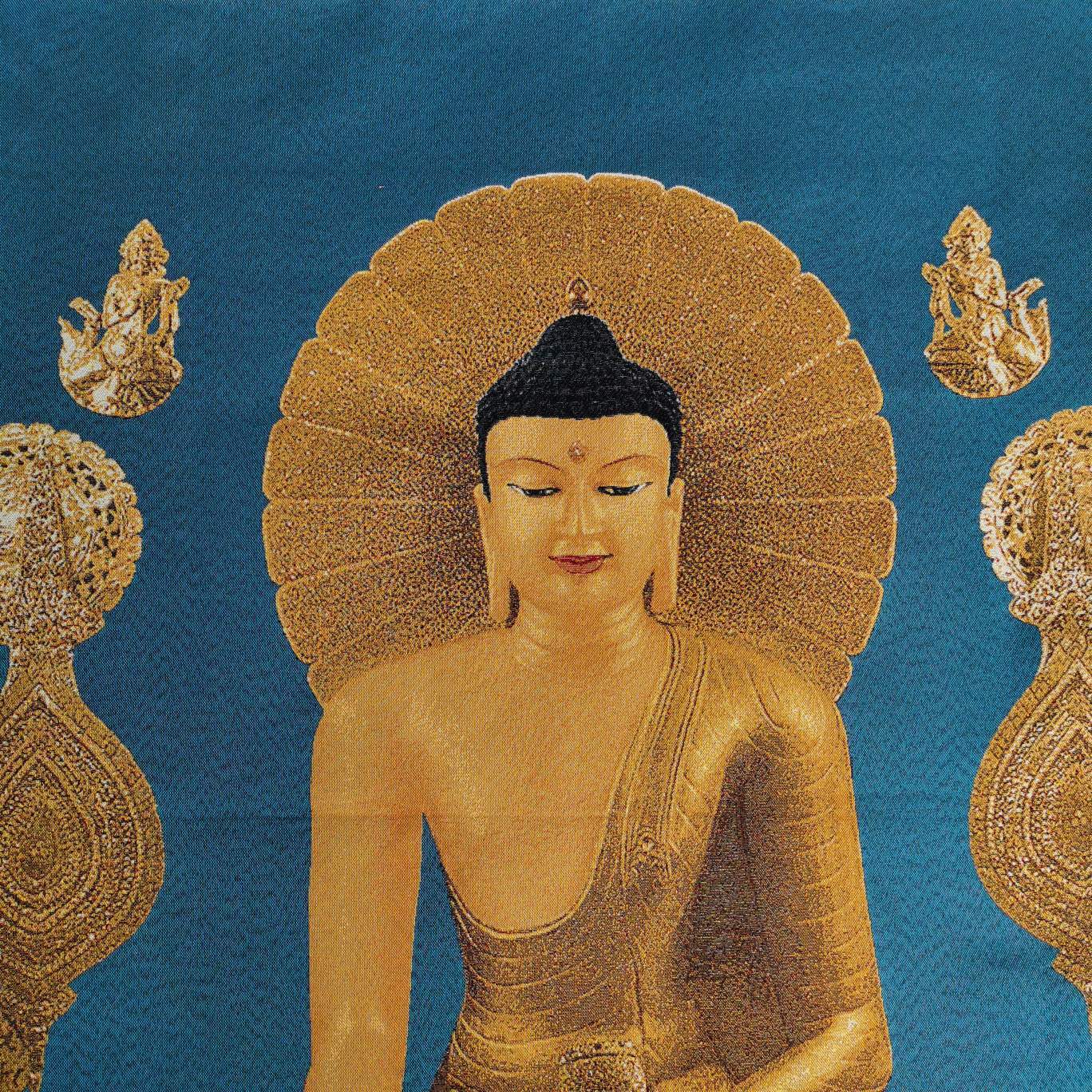 36" Tibet Tibetan Cloth Silk Buddhism Sakyamuni Buddha Tangka Thangka Mural