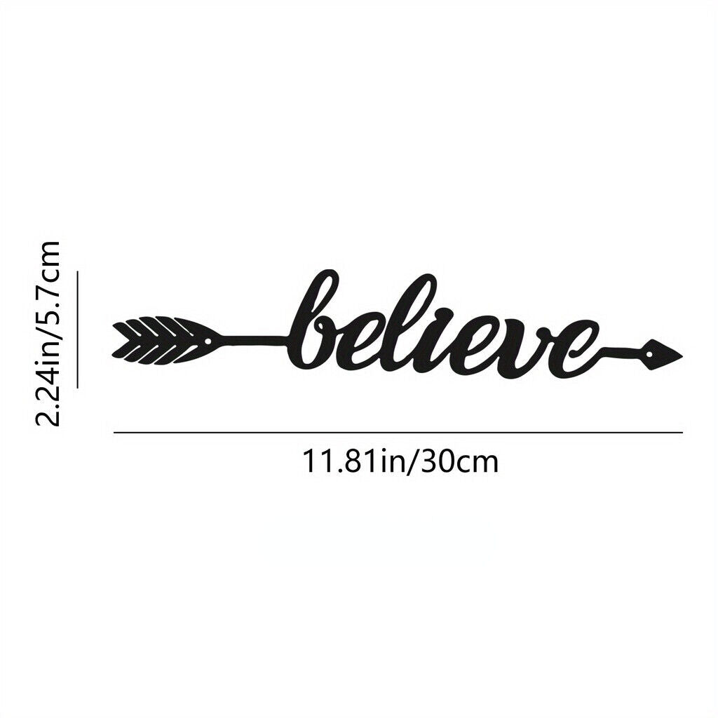 1pc Cutout Sculpture Arrow Sign Rustic Wall Art Decoration Word Sign Decor