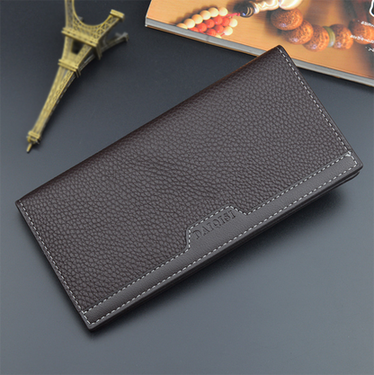 Men's Bifold Leather Wallet Long Zip Clutch Purse Credit Card Holder Handbag