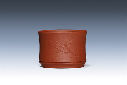 Bamboo Relief Zisha Tea Cup Real Yixing Purple Clay Kungfu Tea Cup 60ml Marked