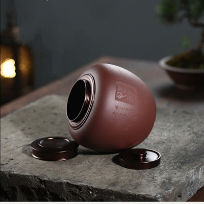 Sealed Tea Canister With Lid Chinese Yixing Zisha Purple Clay Awakening Tea Jar
