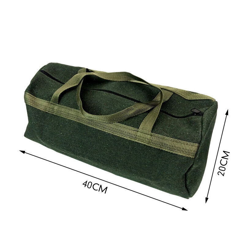 Durable Thick Green Canvas Pouch Tool Bags Storage Organizer Instrument Case