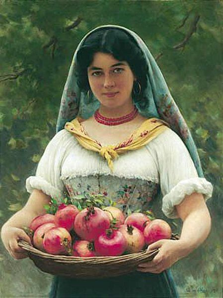 Dream-art Oil painting Madchen-mit-Granatapfeln-Girl-with-Pomegranates-1912-Euge