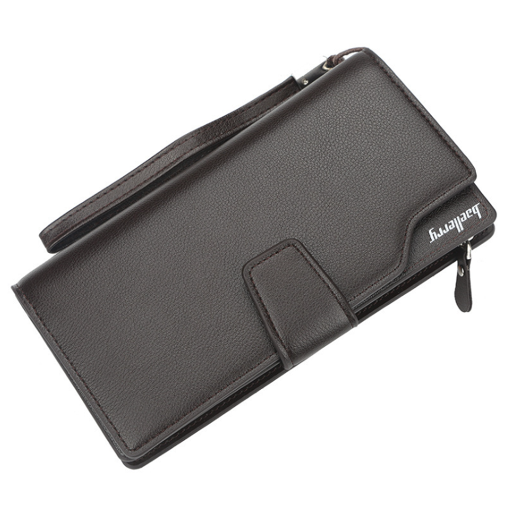 Men's Bifold Leather Wallet Long Zip Clutch Purse Credit ID Card Holder Handbag