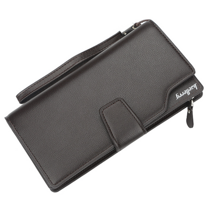 Men's Bifold Leather Wallet Long Zip Clutch Purse Credit ID Card Holder Handbag