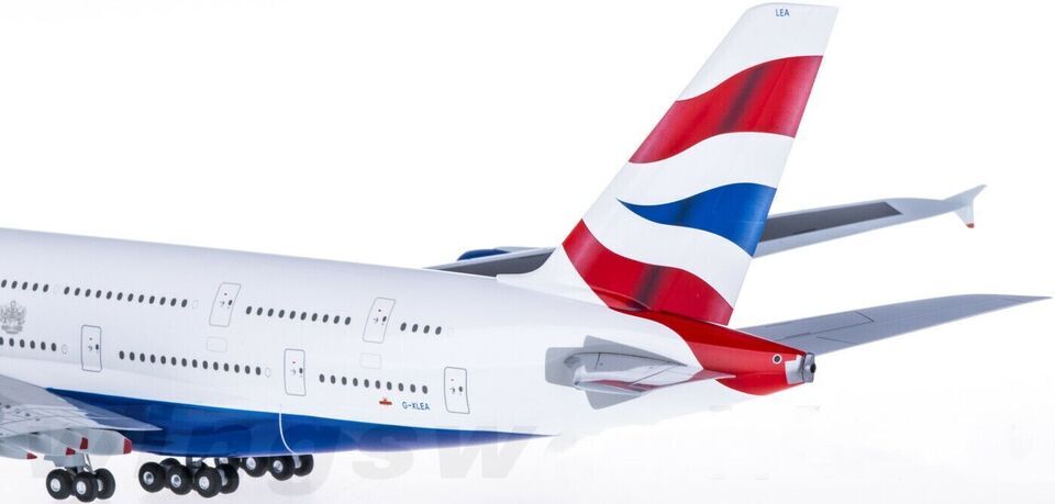 1:200 Hogan 36CM BRITISH AIRWAYS AIRBUS A380 Passenger Plane ABS Plastic Model