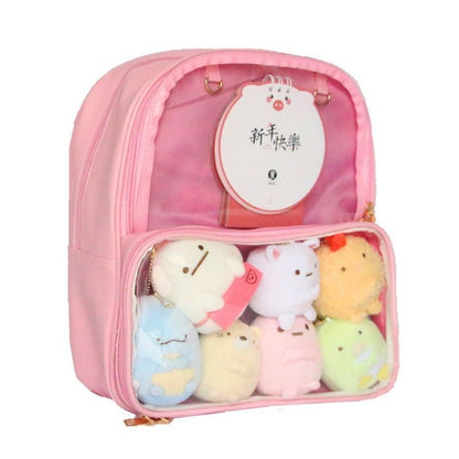 Backpack Clear Transparent Bag 7 Colors 27*10*31 Cm Softback 20-35 L Green Pink