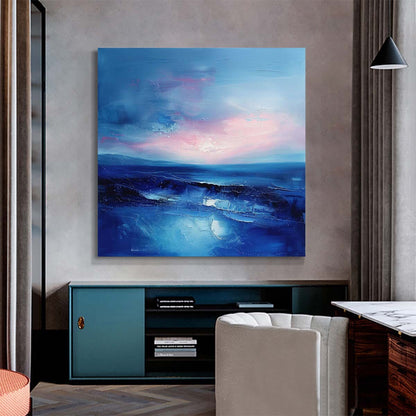 Modern large Abstract art oil painting Hand-painted on canvas Puepie Sea Wall