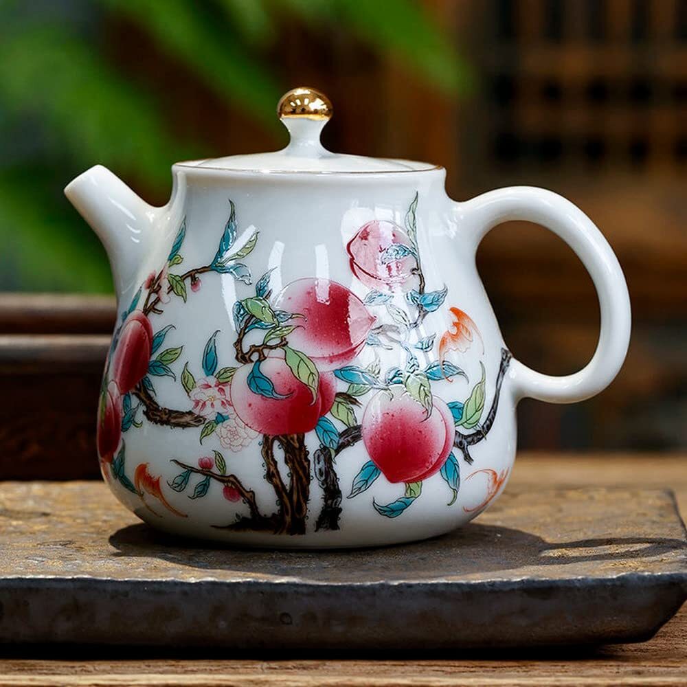 220ml Peach Pattern Xi Shi Pot Tea Set Teapot Kung Fu Tea Ceremony Kettle
