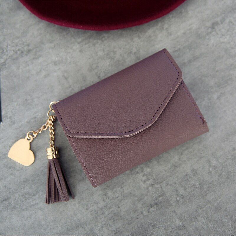 Women Wallet Clamps Purse Cash Clip Billfold Female Card Lady PU Leather Handbag