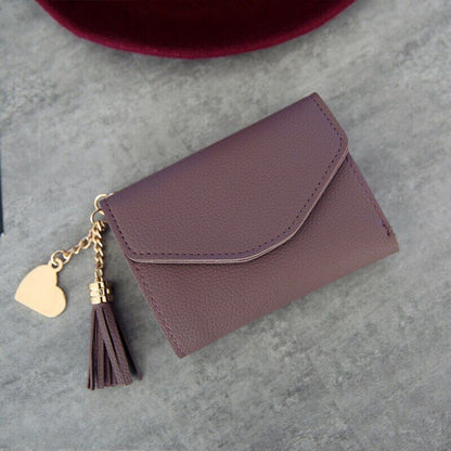 Women Wallet Clamps Purse Cash Clip Billfold Female Card Lady PU Leather Handbag