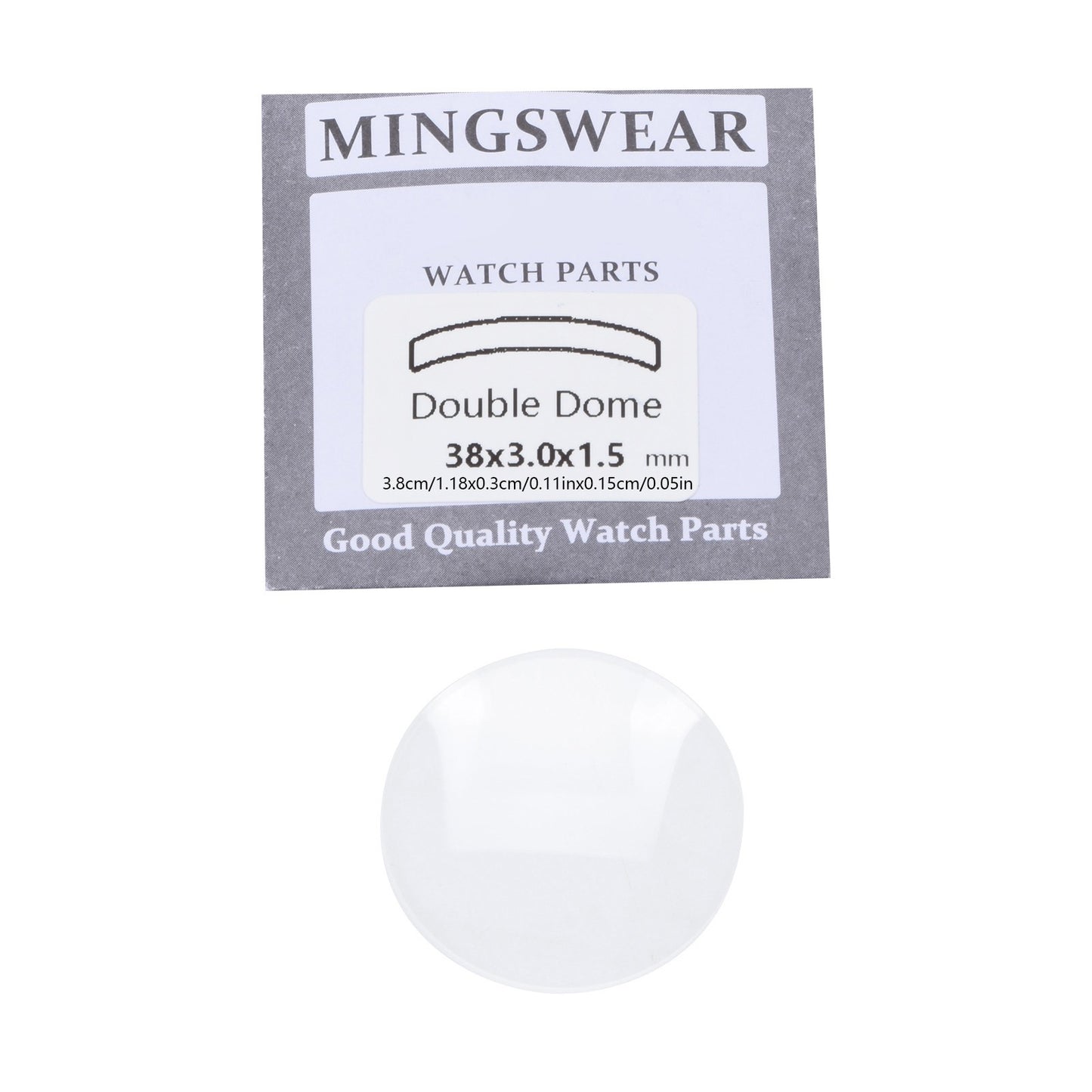 38*3.0*1.5mm Double Domed Mineral Watch Crystal 30mm Diameter Concave Glass ff