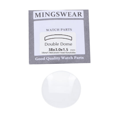 38*3.0*1.5mm Double Domed Mineral Watch Crystal 30mm Diameter Concave Glass ff