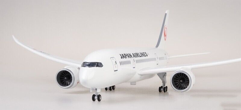 44CM JAPAN AIRLINES BOEING 787 Airplane Led Sound-controlled Light Resin Model