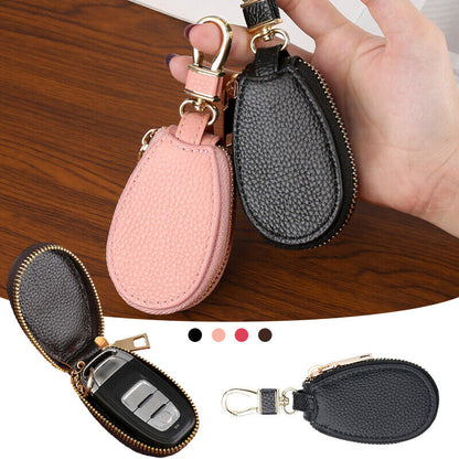 1pcs PU Leather Car Key Chain Protection Bag Zipper Holder Case Cover Universal