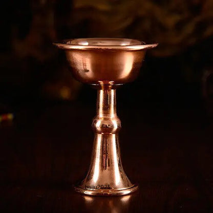 1PC Tibetan Buddhist Offering Water Bowl Divine Focus Ritual Vessel Red Copper