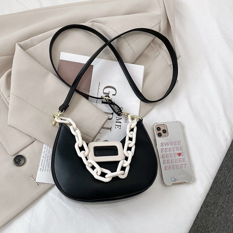 Handbag Shoulder Bag Leather Crossbody Bags Women Hit Color Messenger Bags 130CM