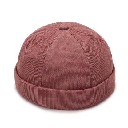 Men's Beanie Hats Retro Brimless Hat Hip-hop Rolled Cuff Skullcap Sailor Caps*