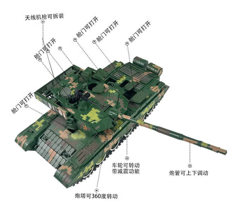 1:26 42CM China Army Type 99 Main Battle Tanks Diecast Vehicles Armor Model
