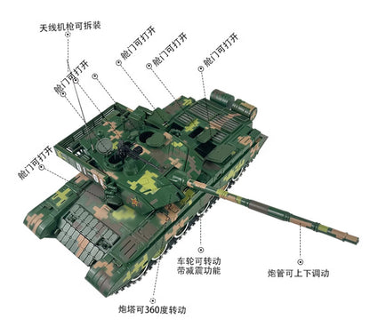 1:26 42CM China Army Type 99 Main Battle Tanks Diecast Vehicles Armor Model
