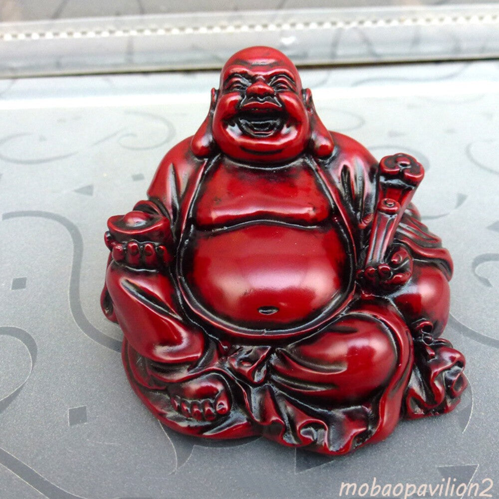 2.5"Resin Buddha Statue Laughing Maitreya Figurine Feng Shui Luck Decoration