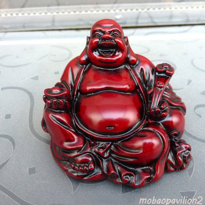 2.5"Resin Buddha Statue Laughing Maitreya Figurine Feng Shui Luck Decoration