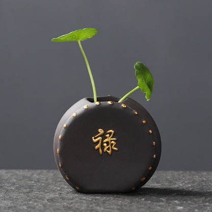 1pc Purple Clay Tea Pet Bonsai Ornaments Hydroponic Plants Tea Set Decoration
