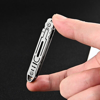 Folding Utility Knife Scalpel Blade Paper Cutter Pocket Outdoor EDC Keychain
