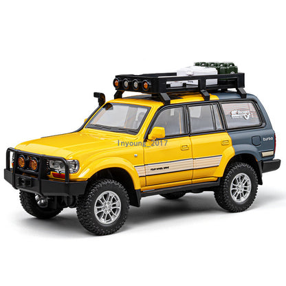 1/24 Land Cruiser LC80 Model Car Diecast Toy Cars Toys for Boys Kids Gift Yellow