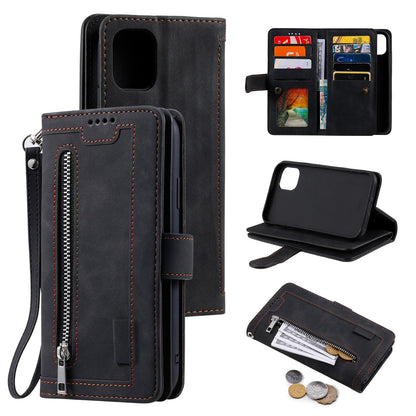 Zipper Leather Wallet Case For iPhone 17 Pro Max /16/15 Flip Cover