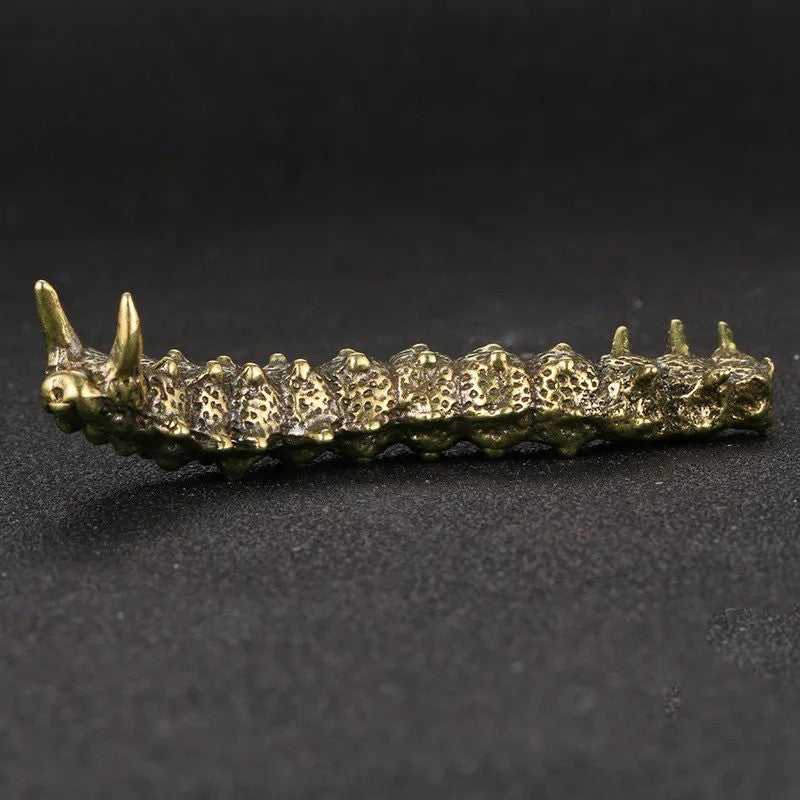Soild Brass Caterpillar Figurines Miniatures Desktop Ornament Small Statue