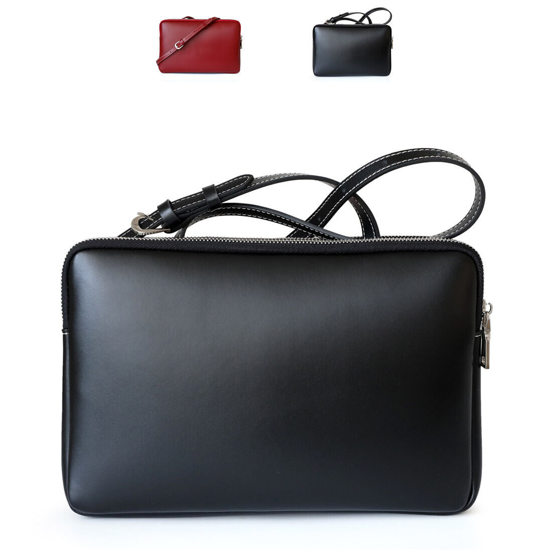 Rectangle Real Leather Shoulder bag PurseHandbag Briefcase Envelope Messenger