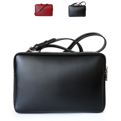 Rectangle Real Leather Shoulder bag PurseHandbag Briefcase Envelope Messenger