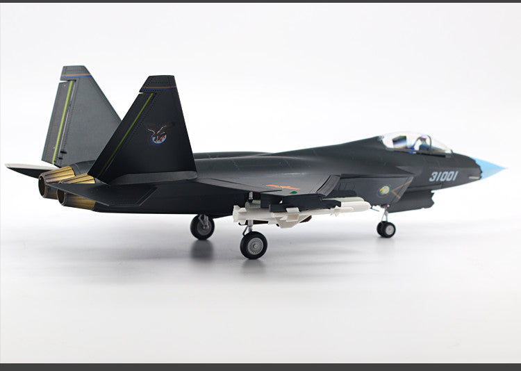 1:36 43CM China J-31 Stealth Fighter Jet Plane Diecast Military Aircraft Model