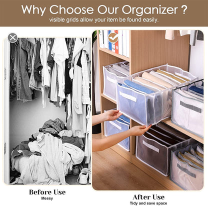 7 Grids Mesh Storage Box Closet Wardrobe Drawer Divider Clothes Organizer