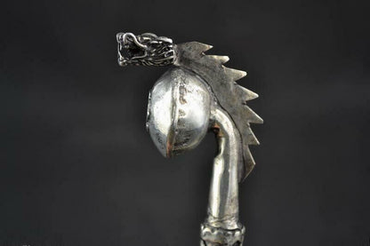 Old Chinese tibet silver Hand-Carving Dragon Smoking Tool