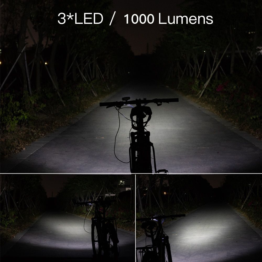 Electric Bike Scooter Headlight 1000 Lumens LED Lamp 12/24/36/48V Motorcycle 3PC