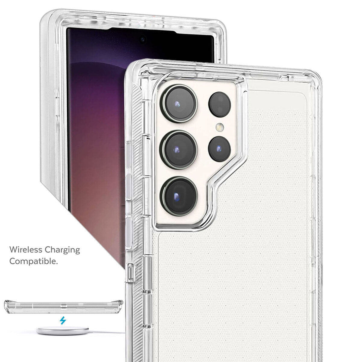 Luxury Clear Case Kickstand Clip Stand Holster Cover For Galaxy S23 /Ultra/ + 5G