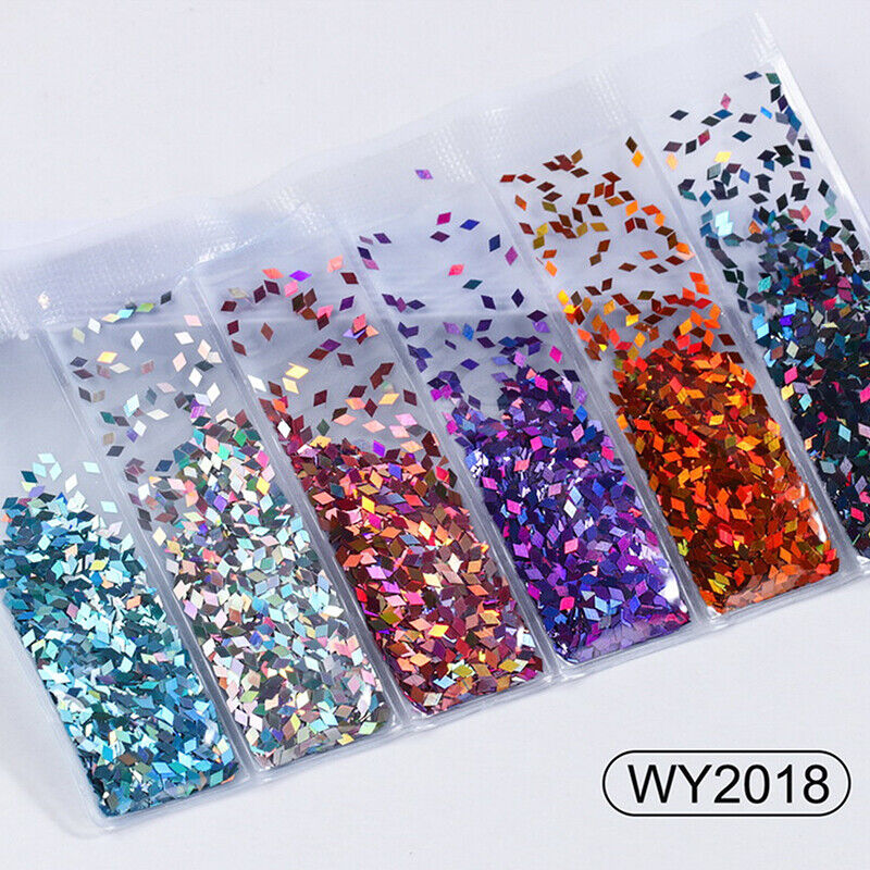 6 grids/bag Nail Art Sequins Colorful Nail Polish Flakes Foils For ManicurSE