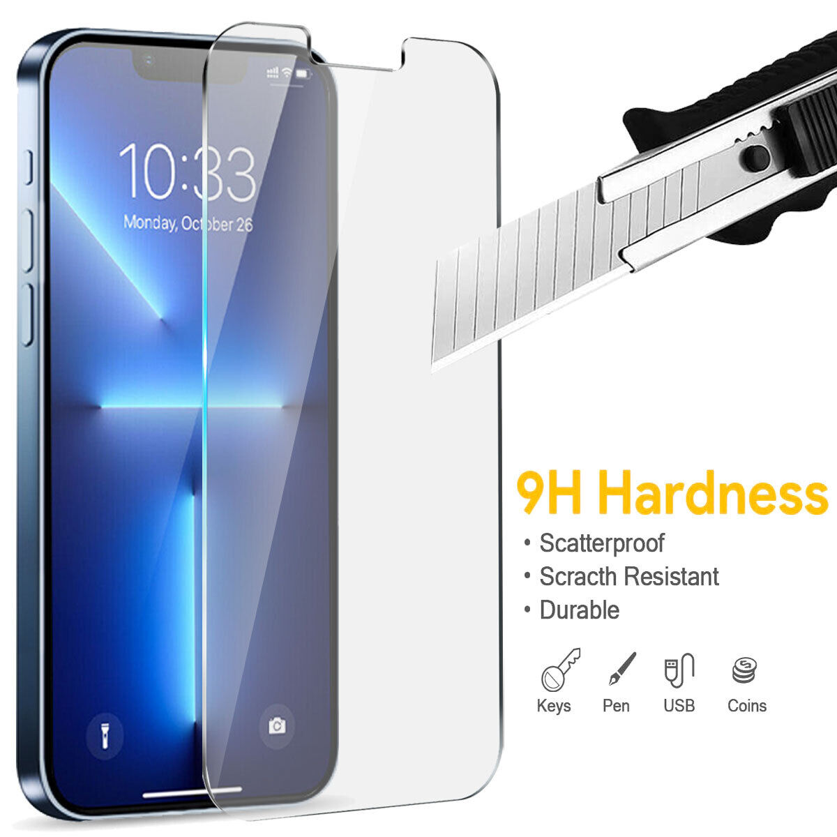 For Apple iPhone 13/13 Pro/13 Pro Max Tempered Glass Clear Screen Protector