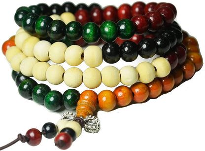 Wooden Beads Bracelet Tibetan Buddhist Mala prayer beads Necklace for Women Men