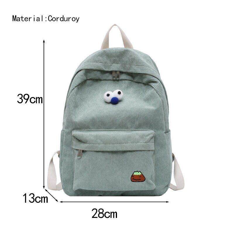 Backpack Women Cartoon Bag Summer Small Canvas Shoulder Bag Traveling Rucksack