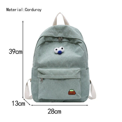 Backpack Women Cartoon Bag Summer Small Canvas Shoulder Bag Traveling Rucksack