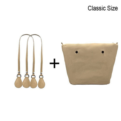1set Canvas Lining Insert Inner Pocket 85cm Long Handles Microfiber Leather Bag