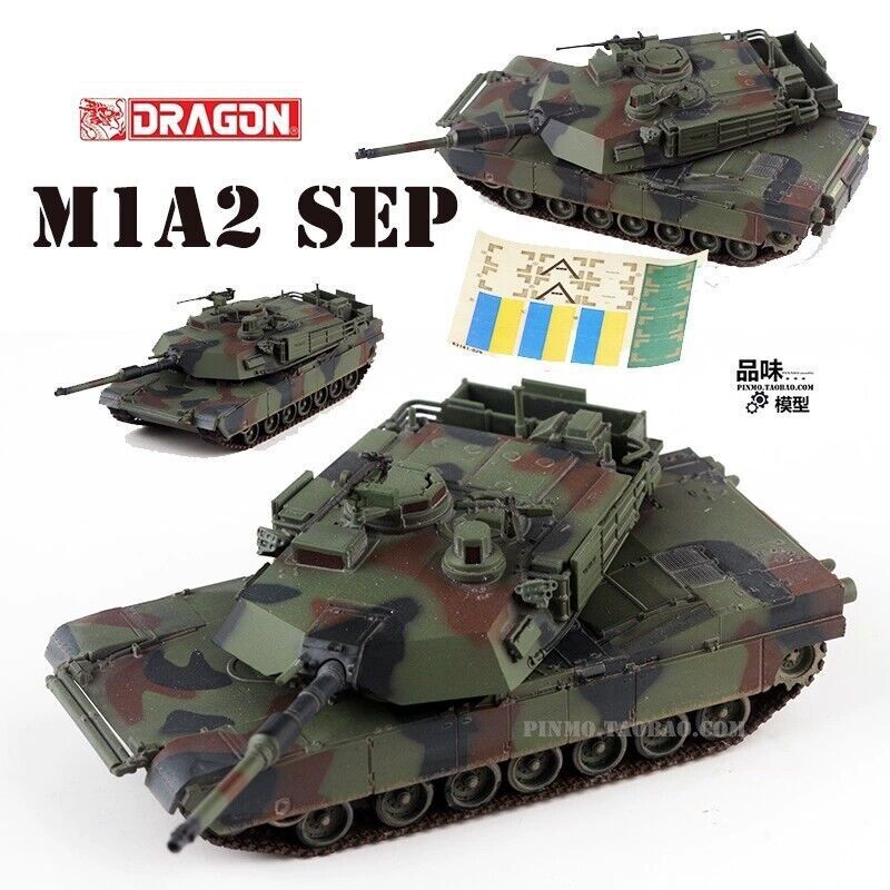 1/72 Scale Us M1a2 Sep Abrams Tank Nato Tricolor Finished Military Model