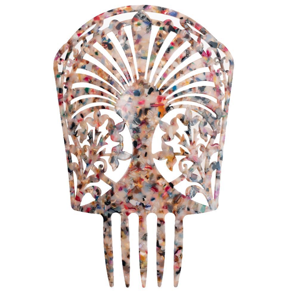 Women Headdress Hair Combs Clips Colorful Acetate Flamenco Accessories 19.5x27cm