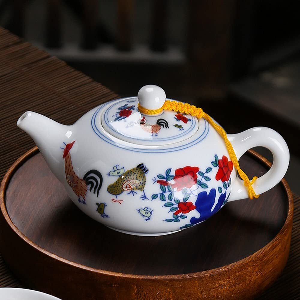 200ml Retro Chicken Pattern Teapot Kung Fu Tea Set Ceramic Creative Tea Kettle