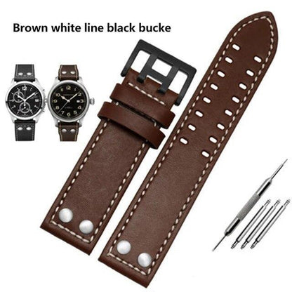 Genuine Leather Watches Straps For Hamilton Khaki Aviation H77755533 H77616533