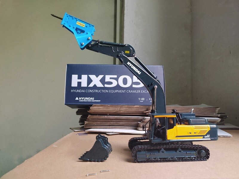 1:43 28CM HX505L Crawler Excavator Contruction Equipment Machine Diecast Model B