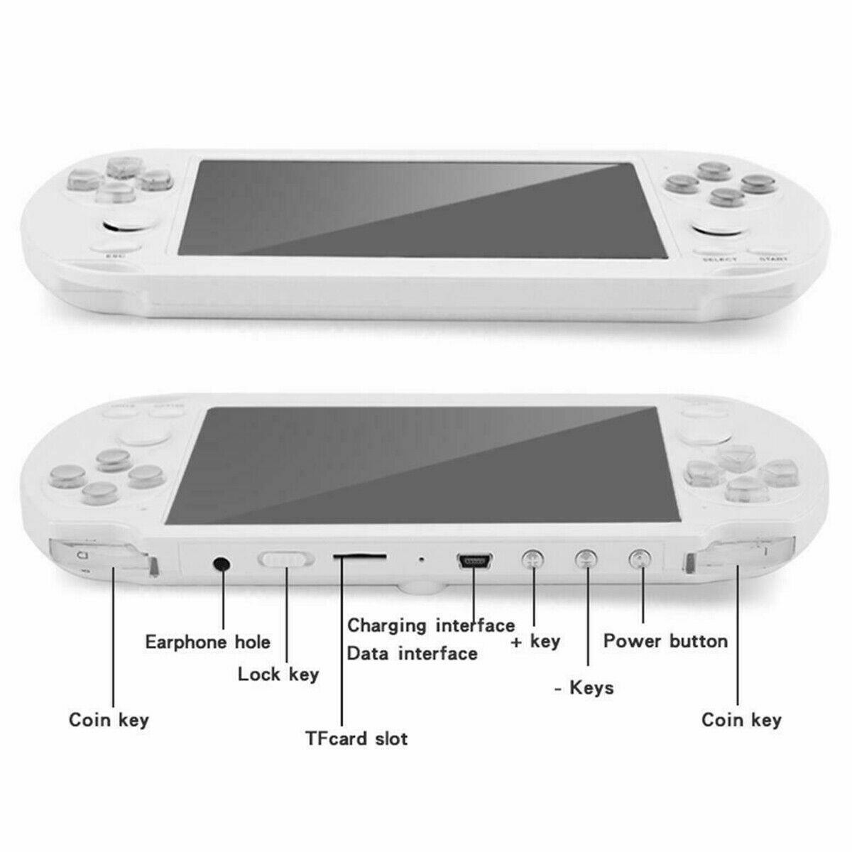 X9S 5.1" 8GB 128Bit Handheld Portable Game Console MP3 Video Player 1000+ Games